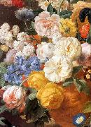 ELIAERTS, Jan Frans Bouquet of Flowers in a Sculpted Vase (detail) f painting